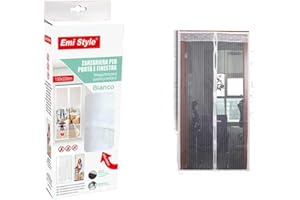 A2ZWORLD Moustiquaire magnétique pour porte, 130 x 220 cm, couleur blanche, moustiquaire anti-insectes avec autocollant, facile à installer