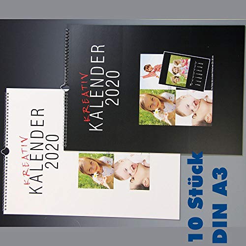 10er Pack Bastelkalender Schwarz/Weiss FüR 2020 Zum Selbst Gestalten Im