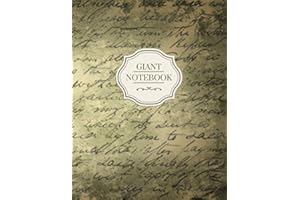 Giant Notebook | 500 Lined Pages, Vintage Theme: 8.5 x 11 in, with Table of Contents and Page Numbers, Golding’s Large Journal Series