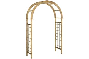 vidaXL Madera de Pino Arco de Rosas con Enrejado Impreganda Pérgola Celosía Jardín Patio Cenador Plantas Trepadoras al Aire Libre Duradero