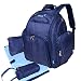 Yodo Baby Nappy Backpack - Detachable Stroller Strap, XL Changing Pad, Small Pouch and Feeding Bottle Holder - 14 Pockets, Navy