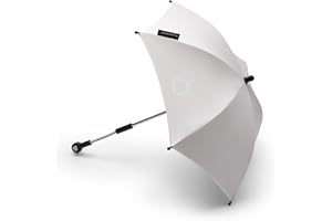 Bugaboo Parasol+, Compatible with All Bugaboo Pushchairs, UPF 50+ Fabric for Optimal Sun Protection, Large Shading Area, One-Click Connection & Easy-Adjust Mechanism, Fresh White