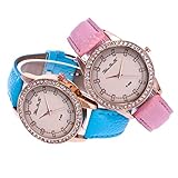 LSAltd 2019 Neue Ankunft Mode Lässig Damen Diamant Uhr Glasspiegel Lederband Quarzuhr Armbanduhr Senioren Damen.