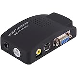 AVTOVGA Convertisseur Adaptateur vidéo AV RCA S-Vidéo vers VGA Moniteur PC Projecteurs