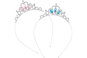 JYNXOR 2 Pezzi Principessa tiaro per Ragazze, Corona Bambina per Bambini Fascia Rosa Cristallo tiaro Cerchietto da Principessa Per Ragazze