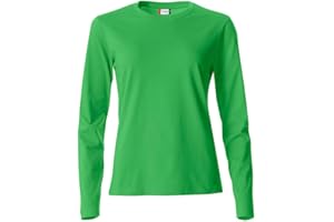 CLIQUE - T-shirt maglia maglietta a manica lunga girocollo da donna Basic-T L/S Ladies in cotone jersey vestibilità slim-fit in diverse taglie e colori