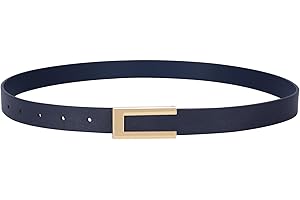 VONMELLI Cintura Donna Eleganti Cintura Donna in Pelle Retrò Cintura Sottile per Abiti Cinture da Donna per Jeans Pantaloni con Fibbia Dorata