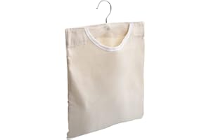 ORENGE Borsa per Mollette, Lavabile Borsa per Mollette Appesa Portatile Borsa per Mollette Sacchetto per Mollette da Bucato con Gancio per Calzini Biancheria Intima, Contiene Fino a 50 Mollette, Bianco