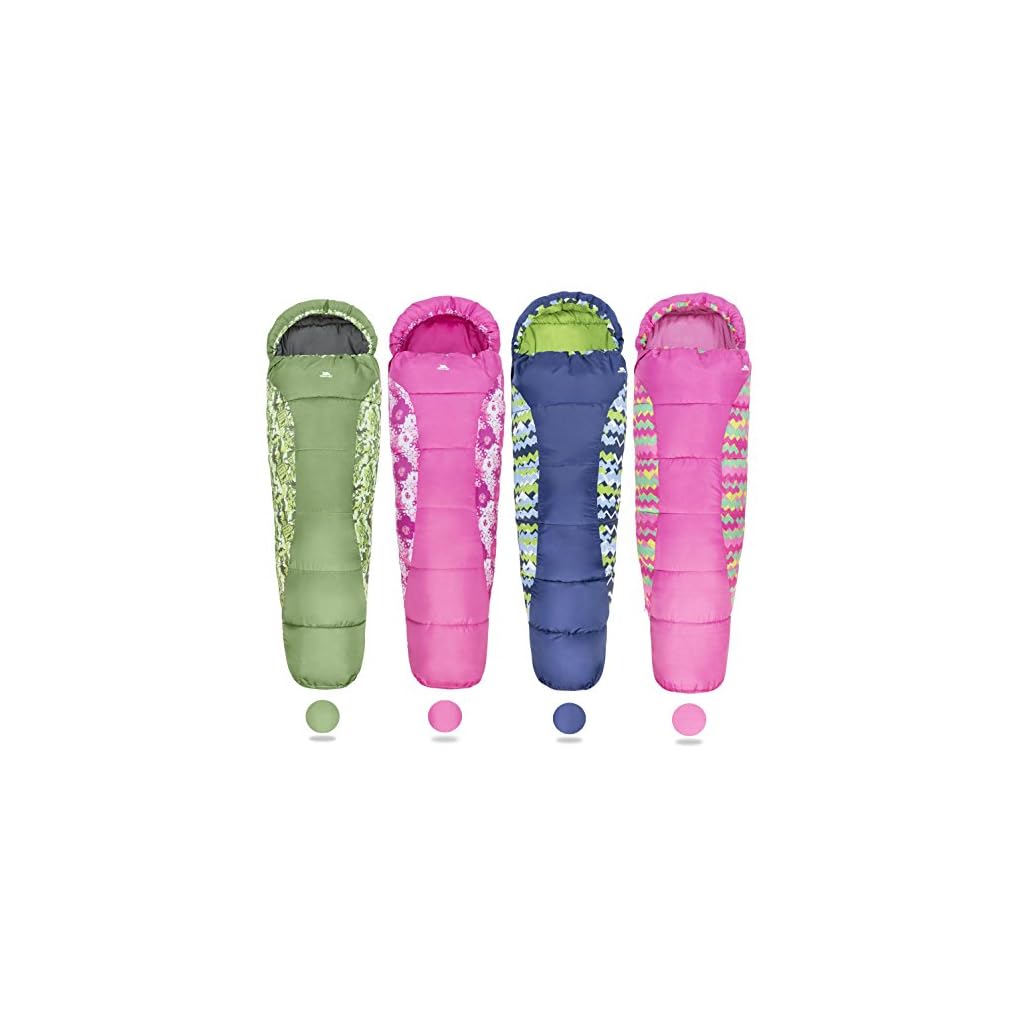 Trespass Unisex Child BUNKA 3 Season Sleeping Bag with Hollow Fibre Filling Hikerstore