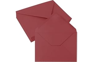 JAGERGREEN 50 Enveloppes B6 137x194 mm, 150 g/m² Taille Lettre, Enveloppes Rouge Auto-Adhésives pour Invitation de Mariage, Cartes de Vœux, Baby Shower, Anniversaires, Cartes de Remerciement