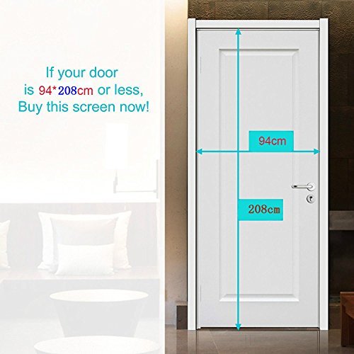 Fliegengitter Tür mit Magnetverschluß, Magnetvorhang Insektenschutz, Magnetischer Türvorhang, für Türen 94 x 206cm, Schwarz - 3