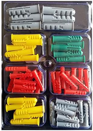Assorted Nylon Rimmed Expansion Universal Wall Fixing Raw Rawl Plugs