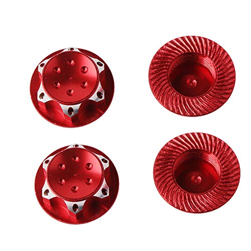 Preisvergleich Produktbild BEESCLOVER 4 Stücke Aluminiumlegierung Radnabenabdeckung Antidust Abdeckung CNC17mm Sechskantmutter Adapter für Losi Team C HSP Redcat Traxxas