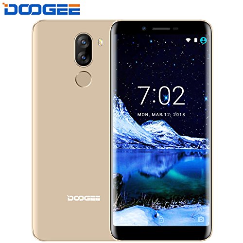 Smartphone ohne Vertrag, DOOGEE X60L 4G Dual SIM GÃ¼nstig Handy(18: 9 Vollanzeige), 5.5 Zoll Android 7.0 HD IPS Handys mit MTK6737V Quad Core, 2GB RAM+16GB ROM,Dual 13.0MP + 8.0MP RÃ¼ckfahrkamera, 3300mAh - RÃ¼ckseite Fingerabdruck entsperren - Gold