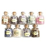 JSDDE 9 Wishing Bottles Variety Gemstone Healing Energy Chip Crystal Stone Collection Kit (Random 9 Stones Materials)
