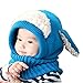 Creative Winter Baby Hat/Cap Durable Warm Cute Woolen Baby Hat with Scarf Blue