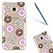 Produktbild Hülle für Samsung Galaxy J3(2016), CLTPY Dünn Transparent Silikon Handytasche mit Kreativ Donuts Muster für Samsung Galaxy J3/J3(2016)/J320F + 1x Stylus