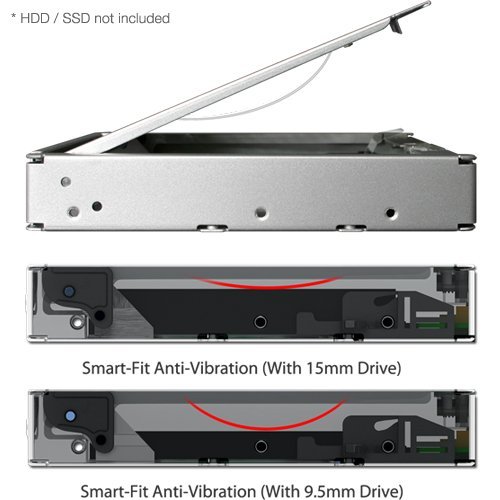 Icy Dock EZConvert Pro MB982SP-1S – 2,5 Zoll (6,4cm) zu 3,5 Zoll (8,9cm) SATA SSD/HDD Konverter – Vollmetall - 4