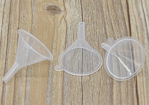 Leisial 10 Stück Mini Kunststoff Trichter Transparent Milchig,3.6cmx3.9cm - 4