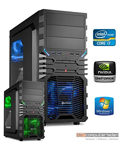 dercomputerladen Gamer PC System Intel, i7-6700 4x3,4 GHz, 32GB DDR4 RAM, 1000GB HDD, nVidia GT730 -4GB, inkl. Windows 7 Professional (inkl. Installation) Gaming Computer Büro Multimedia