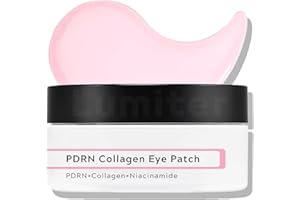 LUMITER PDRN Collagen Eye Patches, Under Eye Masks for Puffy Eyes, Dark Circles, Wrinkles, Eye Bags Removal, Under Eye Gel Patches, Niacinamide & Collagen, Revitalizing Eye Care, 60 Pcs