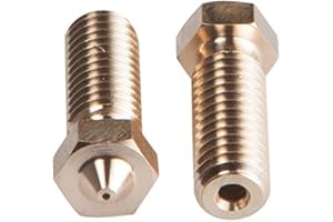 I3D SÉLECTION Lot de 2 buses longue laiton compatible E3D Volcano - 0.2, 0.3, 0.4, 0.5, 0.6, 0.8 et 1.0mm - Idéal Artillery Sidewinder X1 et Genius (0.2)