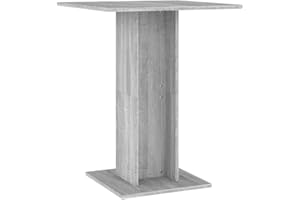 vidaXL Mesa de Bistró Mesita Bar Pub Restaurante Cafetería Comedor Cocina Terraza Balcón Muebles Madera Contrachapada Gris Sonoma 60x60x75 cm