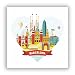 Produktbild 2 x Barcelona Skyline vinyl Aufkleber Reise Gepäck # 10132 - 10cm/101mm Wide
