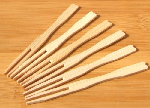 Büffet-Gabeln, Holz, 9 cm, 200 Stück
