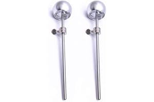 Jiayouy 2 Pieces Bass Drum Pedal Beater Aluminum Alloy Hammer Head Percussion Instrument Accessory Part Silver 1