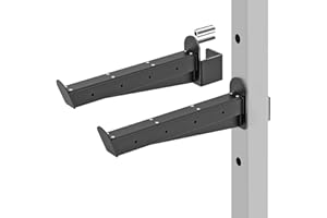 Kipika Brazos de Seguridad para 2" x 2" y 3" x 3 Power Racks con Orificios de 5/8" o 1" - Ajustable y fácil de Instalar - Juego de 2