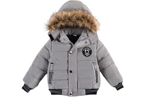 Odziezet Boy Parka Down Jacket Kids Faux Fur Hooded Puffer Quilted Coat Winter Outerwear Clothes 1-7 Years