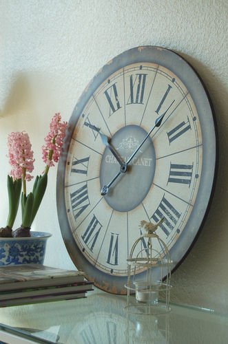 Wanduhr ‚Antik‘ in im Landhaus Shabby Chic french Stil, Durchmesser 60cm - 2