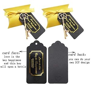 DaoRier 50pcs Retro Candy Box Corkscrew Zinc Alloy Key Pendant Gift Box Party Guests Banquet Wedding 9 * 6 * 2.5cm