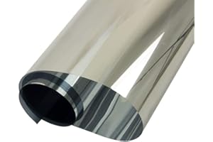 GEBIN Vinilo Ventana Cristal Protector Solar Lámina, Privacidad De Una Manera Espejo Película, Adhesiva De Gran Reflexión, Anti 99% UV Mejor Control De Calor Fácil. (Plata,60cm*10m)