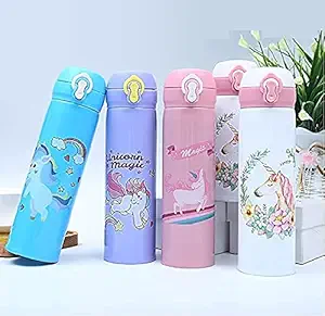 SWOPPLY Unicorn Water Bottle for Kids (Unicorn /Princess /Pig /Superhero Action Man ) /Gym Sipper/ Cute Super Hero Stainless Steel Thermos Insulated Flask/Boys Girls Kids Glass Tumbler