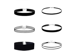 Ceeyoll 6 PièCes Ras de cou Femme, Collier Ras de cou Femm, Design Vintage, Tour de cou Femme, Collier Gothiqueconvient aux Festivals et aux Accessoires de Mode de La Vie Quotidienne