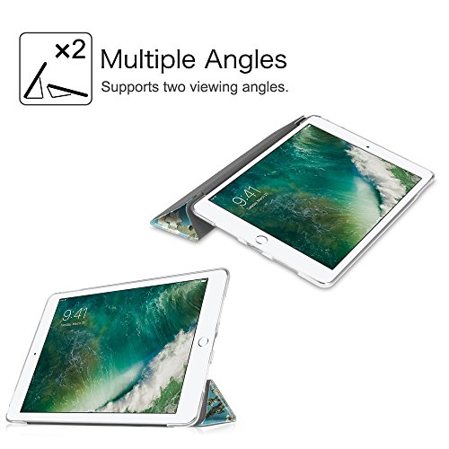 Fintie iPad 9.7 Zoll 2017 Hülle – Ultra Slim Superleicht Schutzhülle mit Lichtdurchlässig Rückseite Abdeckung Smart Cover Case Tasche mit Auto Schlaf / Wach und Standfunktion für Apple iPad 2017 Neue Modell, Mandelblüten - 6
