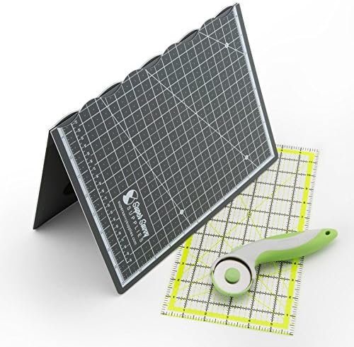 Super Savvy Supplies Quilting Kit With A3 Cutting Mat- 45mm Rotary Cutter Knife- 6"x12" Quilting Ruler Suitable For Paper, Card &amp; Fabric Crafts. An Easy &amp; Fun Arts &amp; Craft Project Kit for Adults &amp; Teens