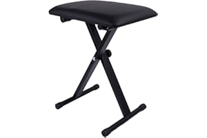 S2R GOPLUS Keyboardbank Keyboardhocker Klavierhocker Pianobank schwarz klappbar 3-stufig höhenverstellbar
