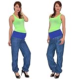Schwangerschaftshose Umstandshose Damen Hose für Schwangerschaft in schwarz und blau U-J133 - 3