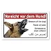 Produktbild PrimeStick Vorsicht Hund Schild 5-sprachig 25x15cm Schäferhund