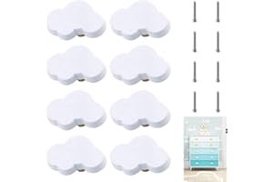 APKOL 8 PCS Wolkenform Schrankknöpfe fur Kinderzimmer,Cartoon Form Weicher Kleber Knöpfe,Möbelknöpfe,Kommodenknöpfe mit Schrauben,Schubladen Knöpfe,Schubladengriffe,Knauf Für Kinderzimmer Schränke
