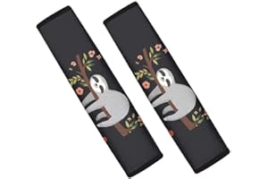 ‎CHAQLIN chaqlin Universelle Passform Sicherheitsgurtpolster für Damen, Set mit 2 Stück, lustiges Faultier-Design, für Erwachsene und Kinder