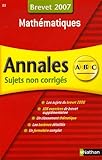 Image de Mathématiques : Sujets non corrigés Brevet 2007