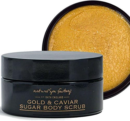 Natural Luxury Gold &amp; Caviar Anti Ageing Cane Sugar Body Scrub with Essential Oils, 200g