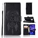 Produktbild 2× Flip Handy Schutzhülle für Huawei Mate20 lite, Stoßfest Weich PU Leder Damen Herren Karten Magnet Stand Halter Farbdruck Brieftasche Klappetui (Schwarz+Blau)