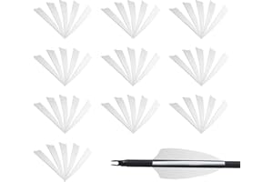 Fiita 50 Pcs 4 Inch Archery Arrow Fletching Turkey Feather Fletching Right Wing Left Wing Feather Real Arrow Vanes for Hunting Arrow Accessories DIY Archery