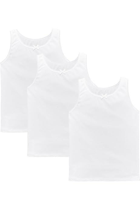 Auranso Girls Undershirts 5 Pack Toddler Camisole Cotton Adjustable Straps Sleeveless Cami Dance Tank Tops For Girls 2-3 Years Black/Grey/Nude/Pink/White