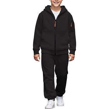 Ensemble Sweat à Capuche & Pantalon Enfant - Style Streetwear Football - Taille 3-4 à 13-14 Ans